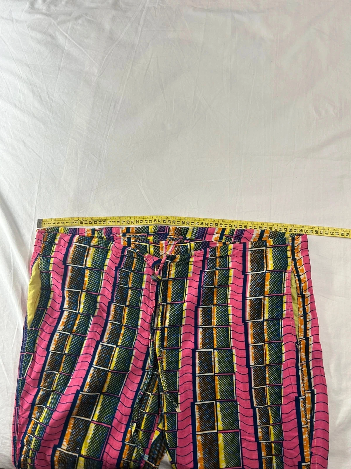 Handgemaakte vintage multicolor geprinte broek hand made – photo 7